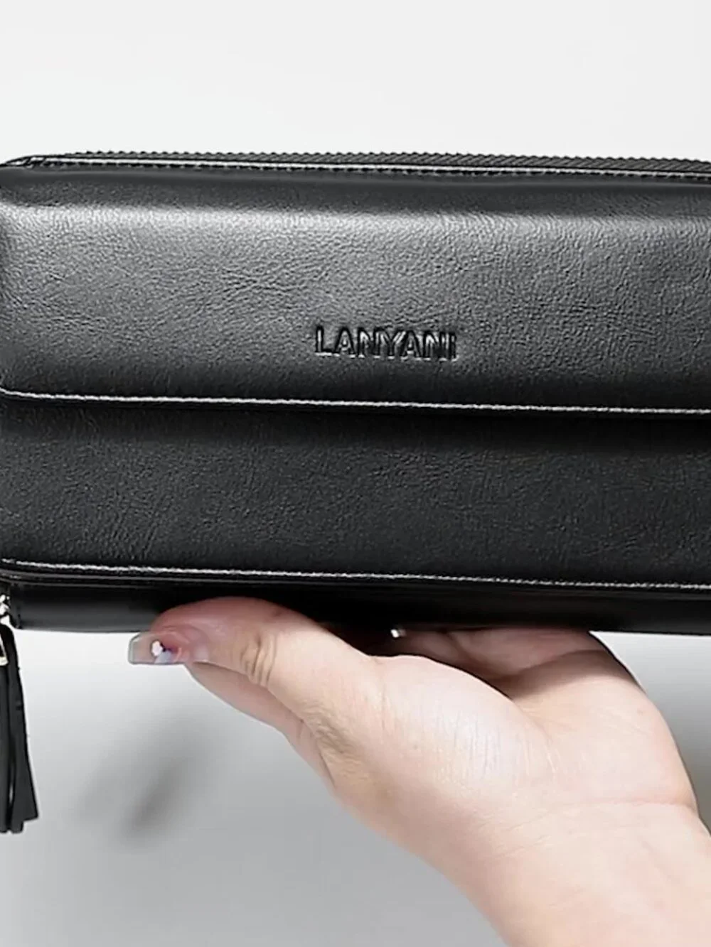 RFID Crossbody Wallet Wristlet Purse with Phone Pocket Vegan Leather